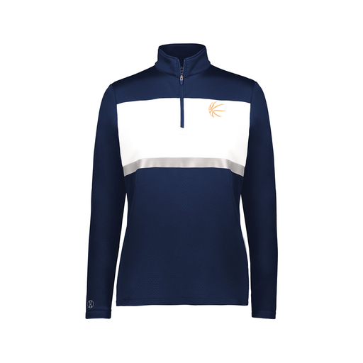 [222791.301.XS-LOGO1] Ladies Bold 1/4 Zip Pullover (Female Adult XS, Navy, Logo 1)