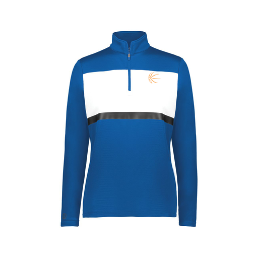[222791.280.XS-LOGO1] Ladies Bold 1/4 Zip Pullover (Female Adult XS, Royal, Logo 1)