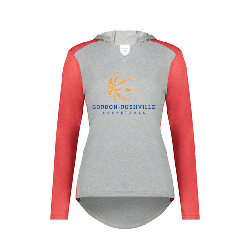 [6902.27V.XS-LOGO3] Ladies Vintage Hoodie (Female Adult XS, Red, Logo 3)