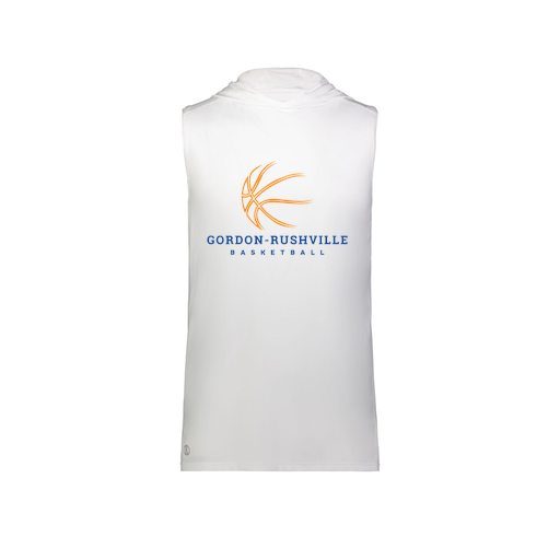 [222590.005.XS-LOGO3] Men's CoolDry Sleeveless Hoodie (Adult XS, White, Logo 3)