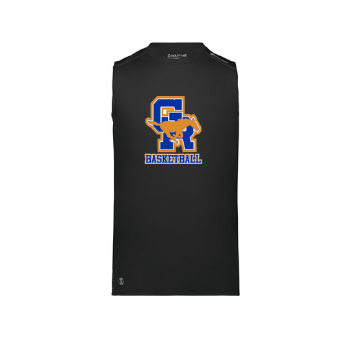 [222593.080.S-LOGO2] Men's CoolDry TankTop (Adult S, Black, Logo 2)