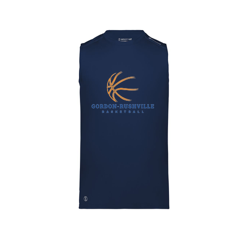 [222593.065.S-LOGO3] Men's CoolDry TankTop (Adult S, Navy, Logo 3)