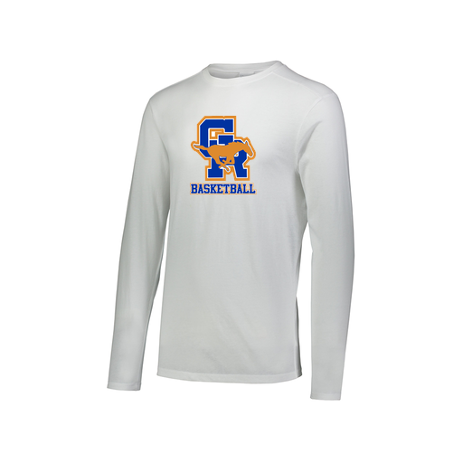 [FTLCUBWH-AXS-LOGO2] Decker Men's Tri-Blend T-Shirt - Long Sleeve (Adult XS, White, Logo 2)