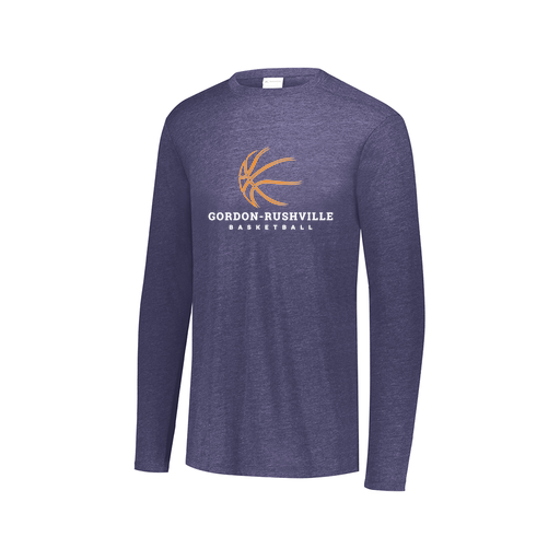 [FTLCUBNV-AXS-LOGO1] Decker Men's Tri-Blend T-Shirt - Long Sleeve (Adult XS, Navy, Logo 1)
